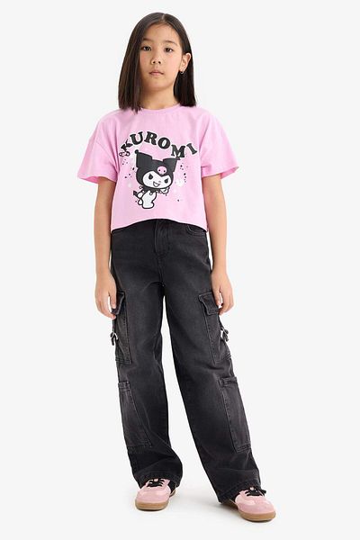 DeFacto Girl's Kuromi Crew Neck Short Sleeve T-Shirt E6566A825Hs