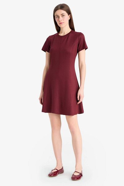 DeFacto Mini rochie de vară cu mânecă scurtă, cu decolteu, de bază, F3179ax25sm