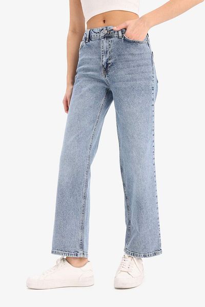 DeFacto Pantaloni confortabili, drepti, cu talie înaltă, până la gleznă, spălați D8155AX25SM