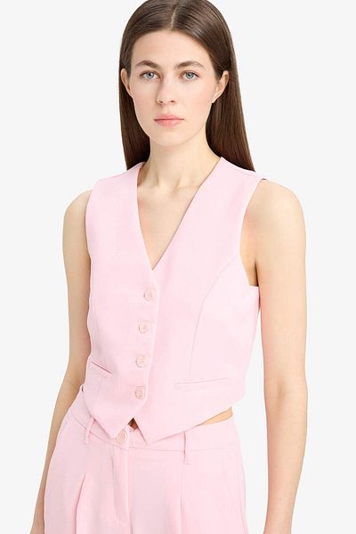 DeFacto Regular Fit V-Neck Crepe Blazer Vest E8597Ax25Sp