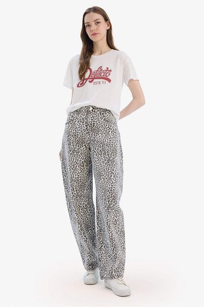 DeFacto Regular Fit Crew Neck Printed Short Sleeve T-Shirt F1209Ax25Sp