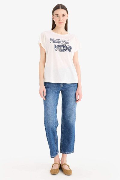 DeFacto Regular Fit Crew Neck Printed Short Sleeve T-Shirt F3555Ax25Sm