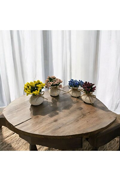 Dörtlü Dekoratif Mini Set Çiçekli