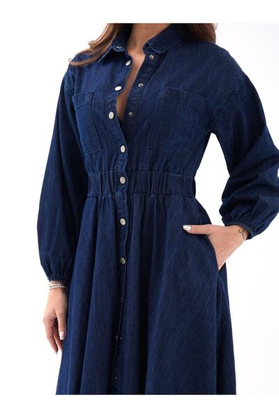 MODAVERA 6707 Denim Dress-Blue
