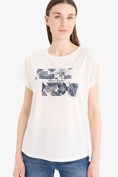 DeFacto Regular Fit Crew Neck Printed Short Sleeve T-Shirt F3555Ax25Sm