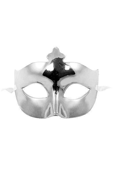 SAVA HOME COLLECTİON Silver Color Costume Party Extra Shiny Prom Mask 15x10 cm