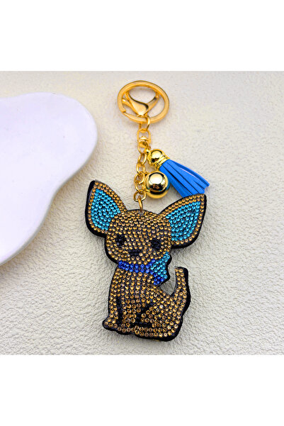 Choice سلسلة مفاتيح من الكريستال على شكل كلب شيواوا من جي جي دي فاشون، إكسسوا...