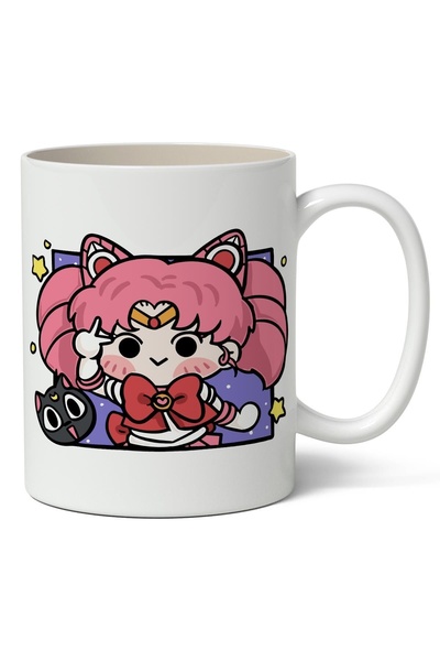 Toyaso كوب أبيض بتصميم الرسوم المتحركة Sailor Moon Chibiusa Avatar هدية لصديق...
