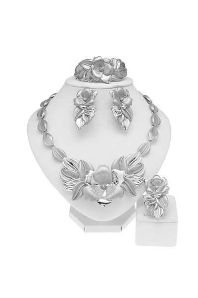 Choice 45cm resizable H00419 Women Necklace Earrings Ring Bracelet Jewelry Set Bud Pendant Gold Plated Luxu