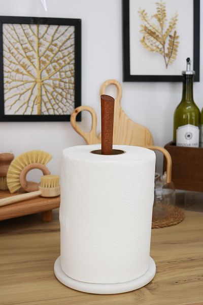 FARALYAHOME Suport pentru prosoape din hartie marmura alba - 14 Cm