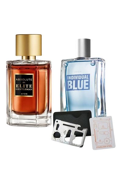 Dactylion Set apa de toaleta Absolute by Elite Gentleman 50 ml, Individual Blue 100 ml, card multifunctional