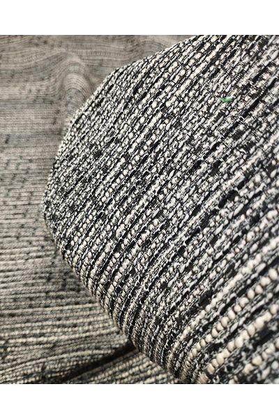 Kumaş Parça Χρώματα Black Ecru Weaving Chanel (Πλάτος 150 cm x Μήκος 250 cm)
