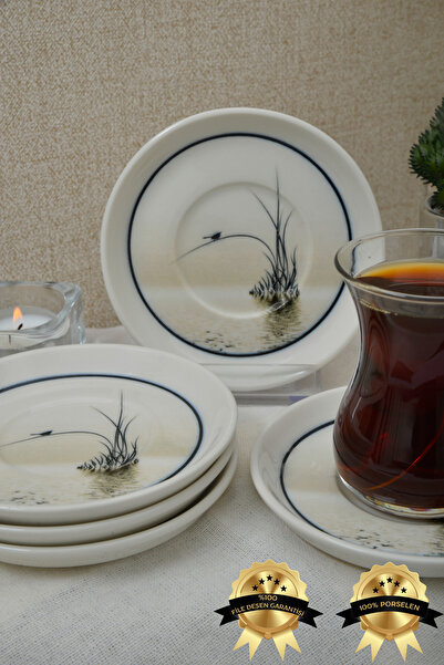 Farika Porselen Kuşadası 6'lı Porselen Çay Tabağı Seti