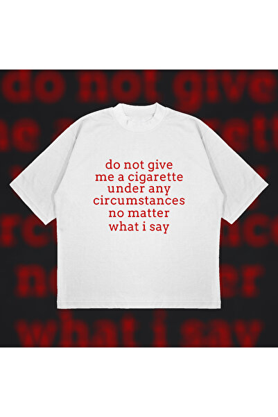 PURE POWER Μην μου δίνετε τσιγάρο oversized Μπλουζάκι από βαμβακερό ύφασμα πο...