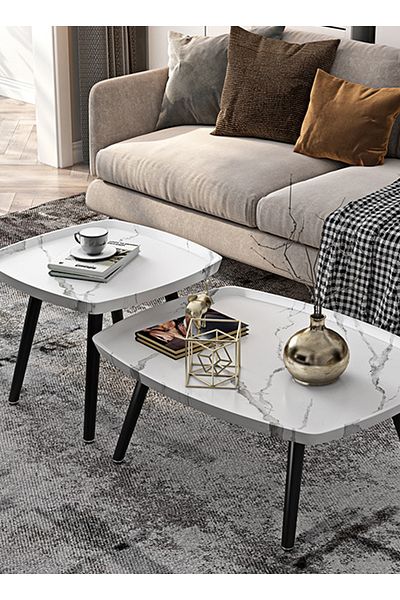 sharpdo Coffee Table 2 Piece Set, Coffee Table Sofa Table, Home Decor Plant Stand