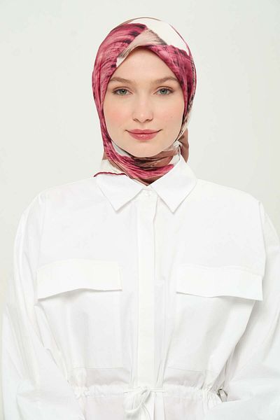 Madame Polo Eșarfă din raion imprimată cu model multicolor zilnic anti-rid anti-alunecare 90x90cm