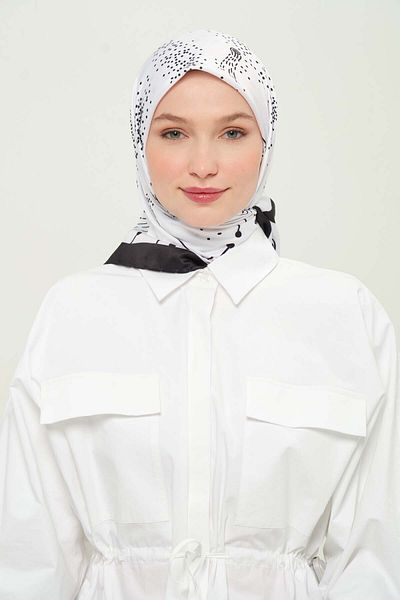 Madame Polo Digital Rayon Scarf Multicolor Patterned Daily Wrinkle-Free Non-Slip 90X90Cm