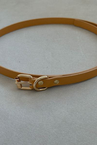 Birgül Bektaş Camel Gold - Δερμάτινη ζώνη με αγκράφα