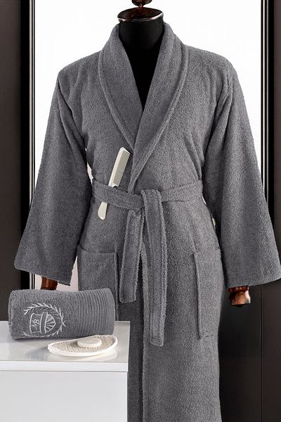 Isessia 10 Piece Women's Men's Bathrobe Set |   100% Cotton |   Head Towel Pouch Soap Comb Dowry Holder Family Set