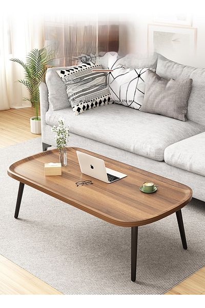 sharpdo Walnut Coffee Table, Modern Sofa Table Side Table, Suitable For Living Room, Home, Office