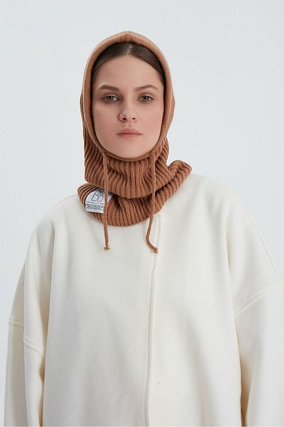 Birgül Bektaş Camel Balaclava Πλεκτό Πλεκτό Μπερέ Κάλυμμα κεφαλής