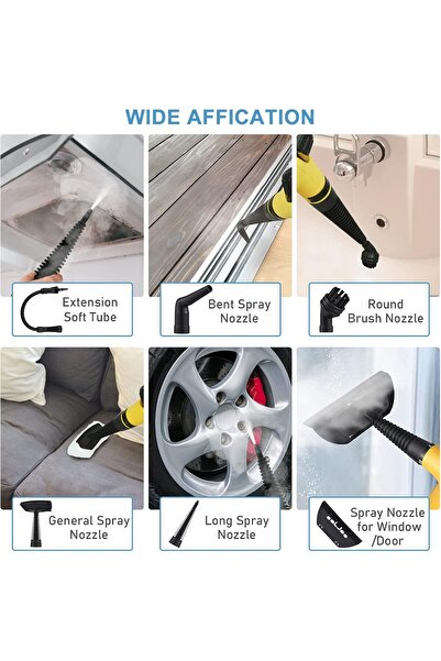 EACAM 1050W Handheld Steam Cleaner, Multi-Function, High-Temperature, 9 Accessories