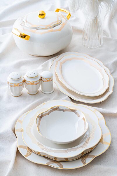 ACAR Lillian 12 Kişilik 60 Parça Porselen Yemek Takımı