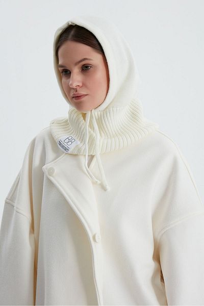 Birgül Bektaş Ecru Semi-Corded Knitwear Beret