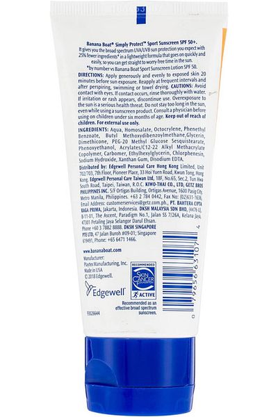Banana Boat Banana Boat Simpley Protect Sport Sunscreen Lotion-SPF50-UVA/UVB Protection-90ml