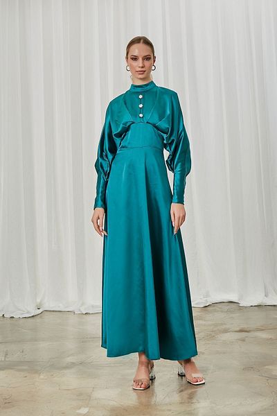 Birgül Bektaş Βραδινό φόρεμα Sara Turquoise