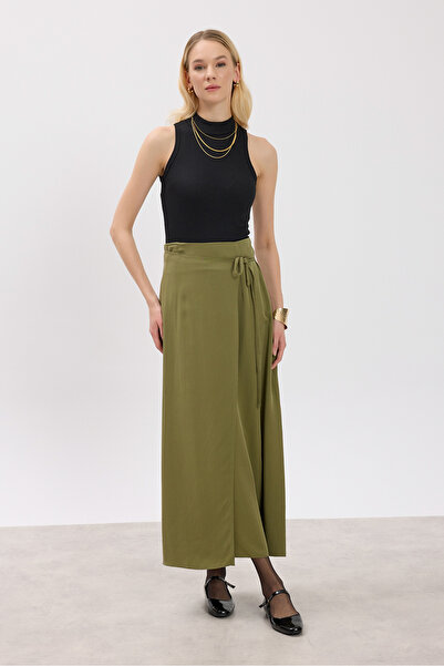 Birgül Bektaş Χακί δεμένη φούστα