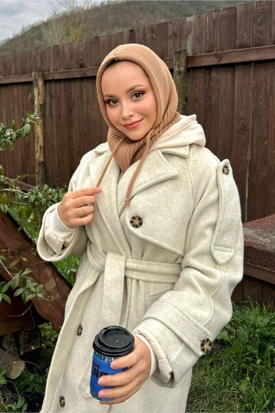 Birgül Bektaş Camel Semi Corded Knitwear Beret