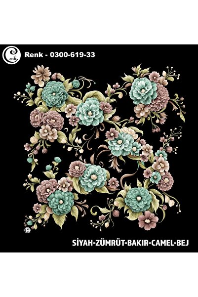 Cenk Desenli Oyalık Yazma - 0300-619 - Renk-33