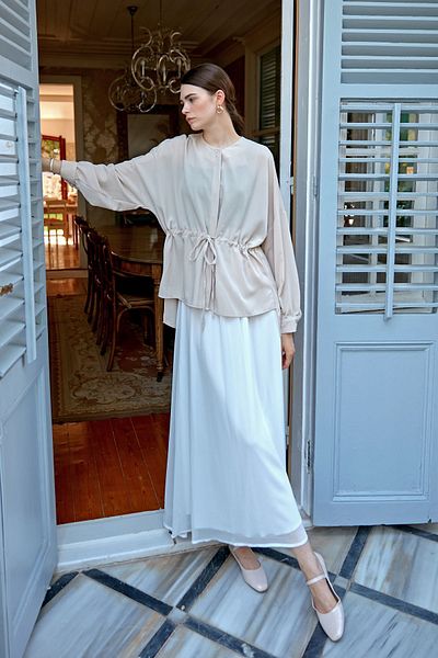 Birgül Bektaş Πουκάμισο Crepe - Mink Piping