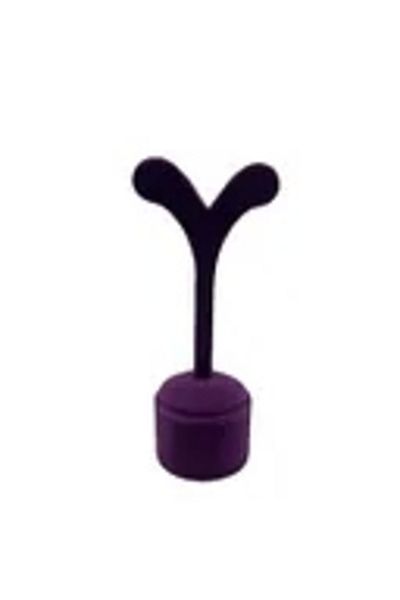 MeGass Dekor Domestic Production Suede Fabric Purple Color 12 cm Earring Display Accessory