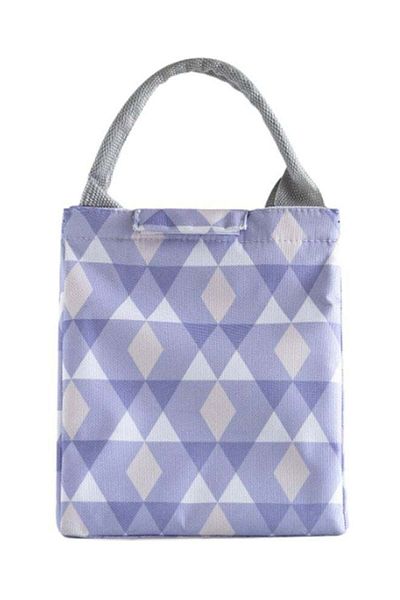 Generic Reusable Lunch Bag Purple/White/Grey