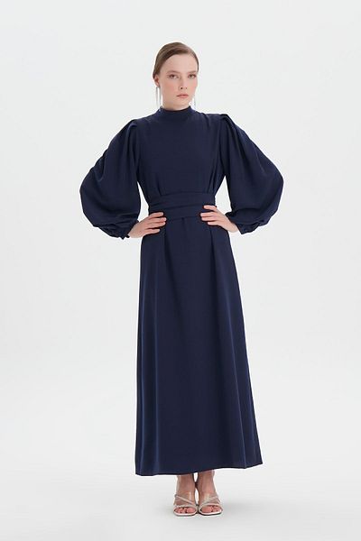Birgül Bektaş Navy Blue Nora Dress