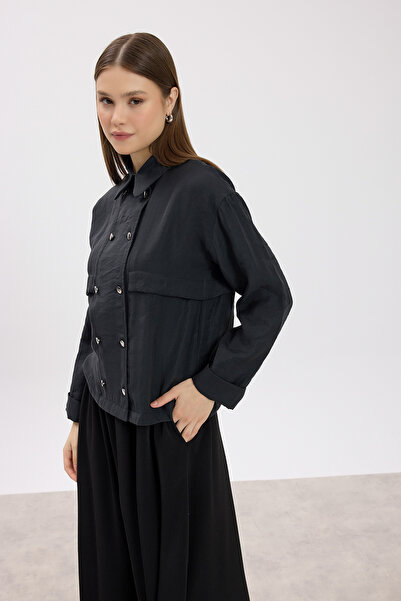 Birgül Bektaş Black Allerli Shirt