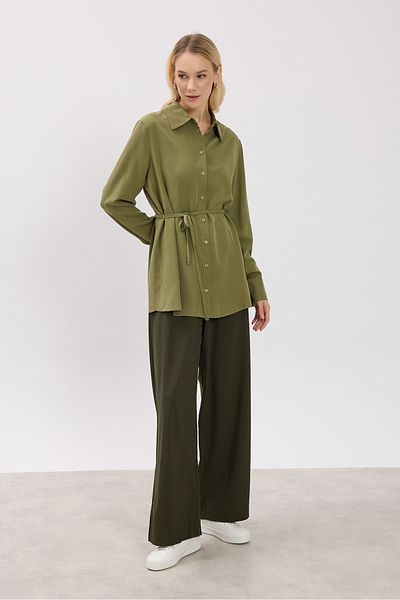 Birgül Bektaş Khaki Waist Tie Shirt