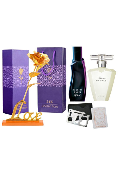 Dactylion Set Passion Dark, Rare Pearls 50, card + trandafir auriu (suport, punga)