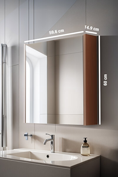 shop Aynalı Banyo Dolabı – Raflı Lavabo Üstü, Modern Tasarım - 65x70