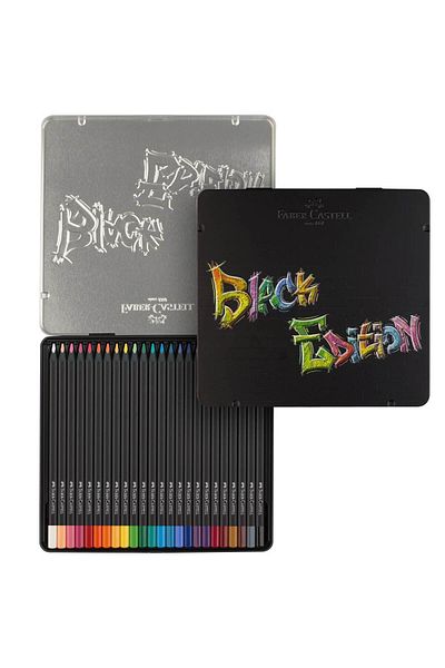 Faber Castell Set de creioane colorate Faber-Castell Black Edition în cutie metalică - 100
