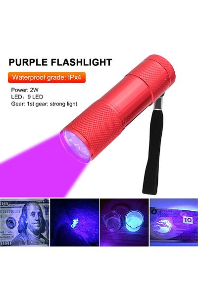 Choice Red Led Uv Flashlight Ultraviolet Torch Mini Uv Light Pet Urine Stains Detector Fluorescent Anti-cou
