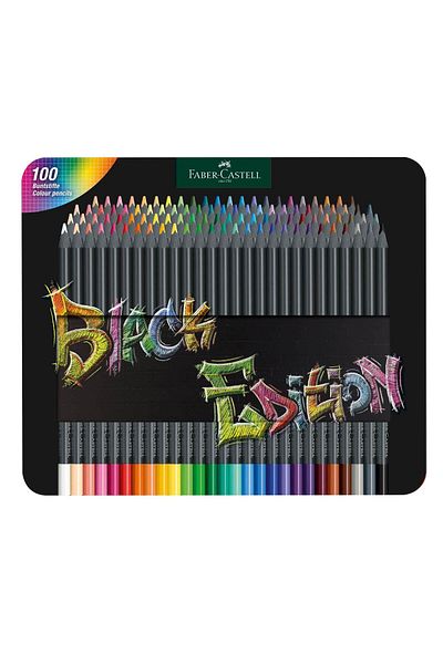 Faber Castell Set de creioane colorate Faber-Castell Black Edition în cutie metalică - 100