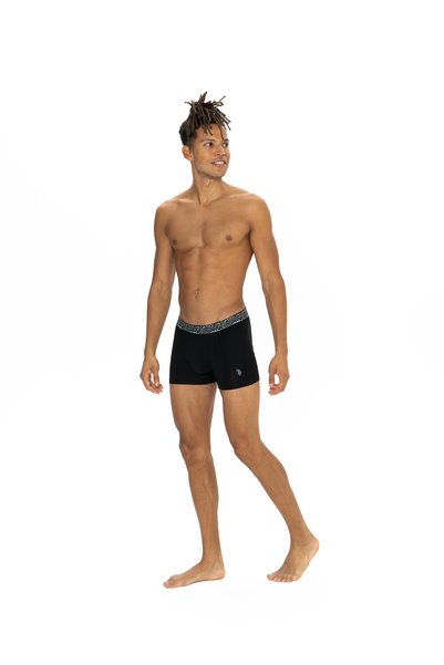 U.S. Polo Assn. Men's Black - Navy Blue - Gray Melange 3-Piece Boxers