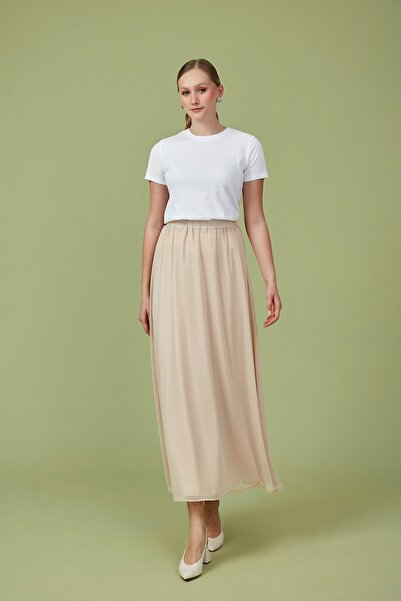 Birgül Bektaş Vizon Şifon Kloş Etek