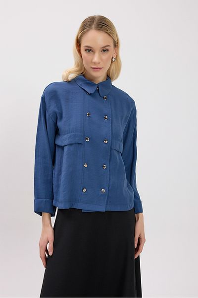 Birgül Bektaş Navy Blue Allerli Shirt
