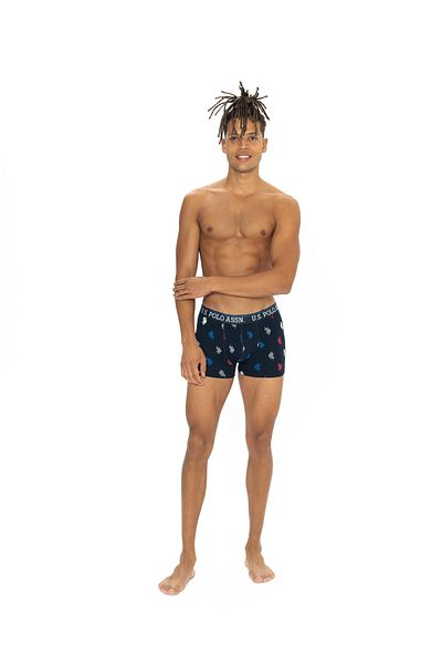 U.S. Polo Assn. Ανδρικό Μαύρο - Claret Red - Boxer 3 τεμαχίων με στάμπα