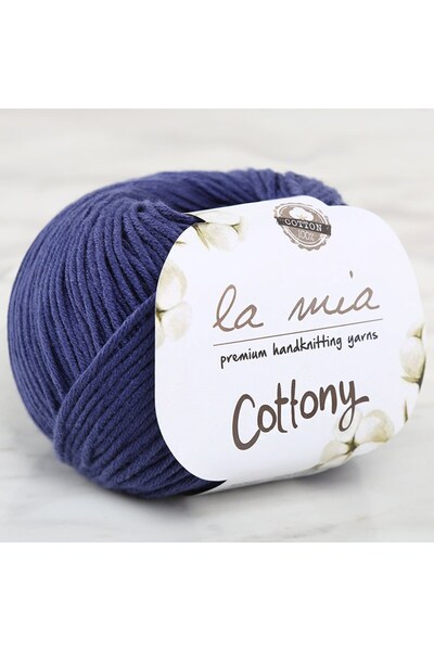 Marsilyan La Mia Cottony Navy Blue Hand Knitting Lanyard - L038