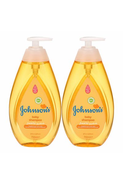 Johnson & Johnson شامبو للأطفال، لطيف على العينين كالماء النقي. خالٍ من الأصباغ والكحول، عبوة مزدوجة سعة ٧٥٠ مل.